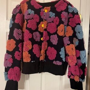 Colorful Floral Knit Cardigan